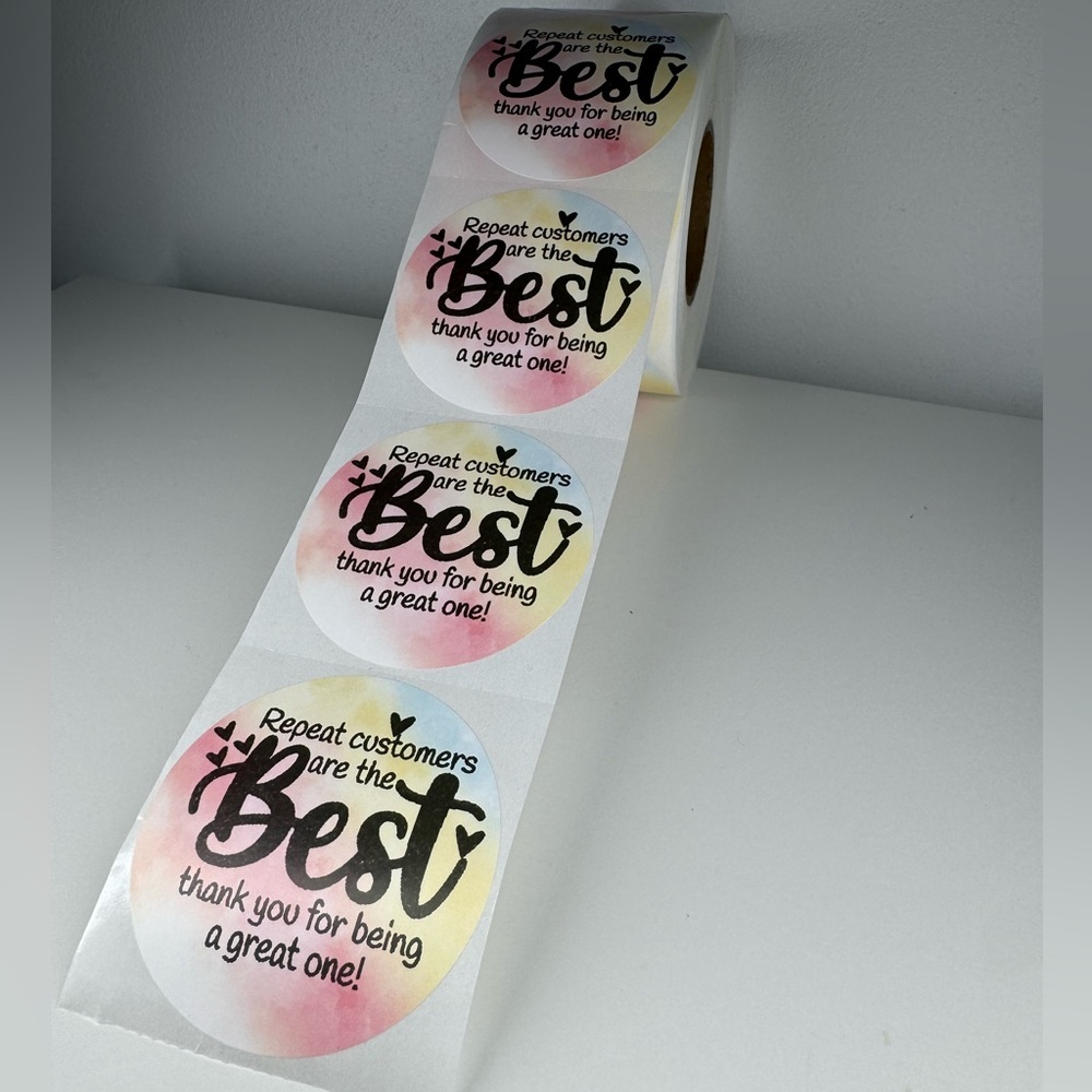 Repeat Customers Arethe Best!" stickers 100pcs| shipping supplies new - Picture 7 of 13